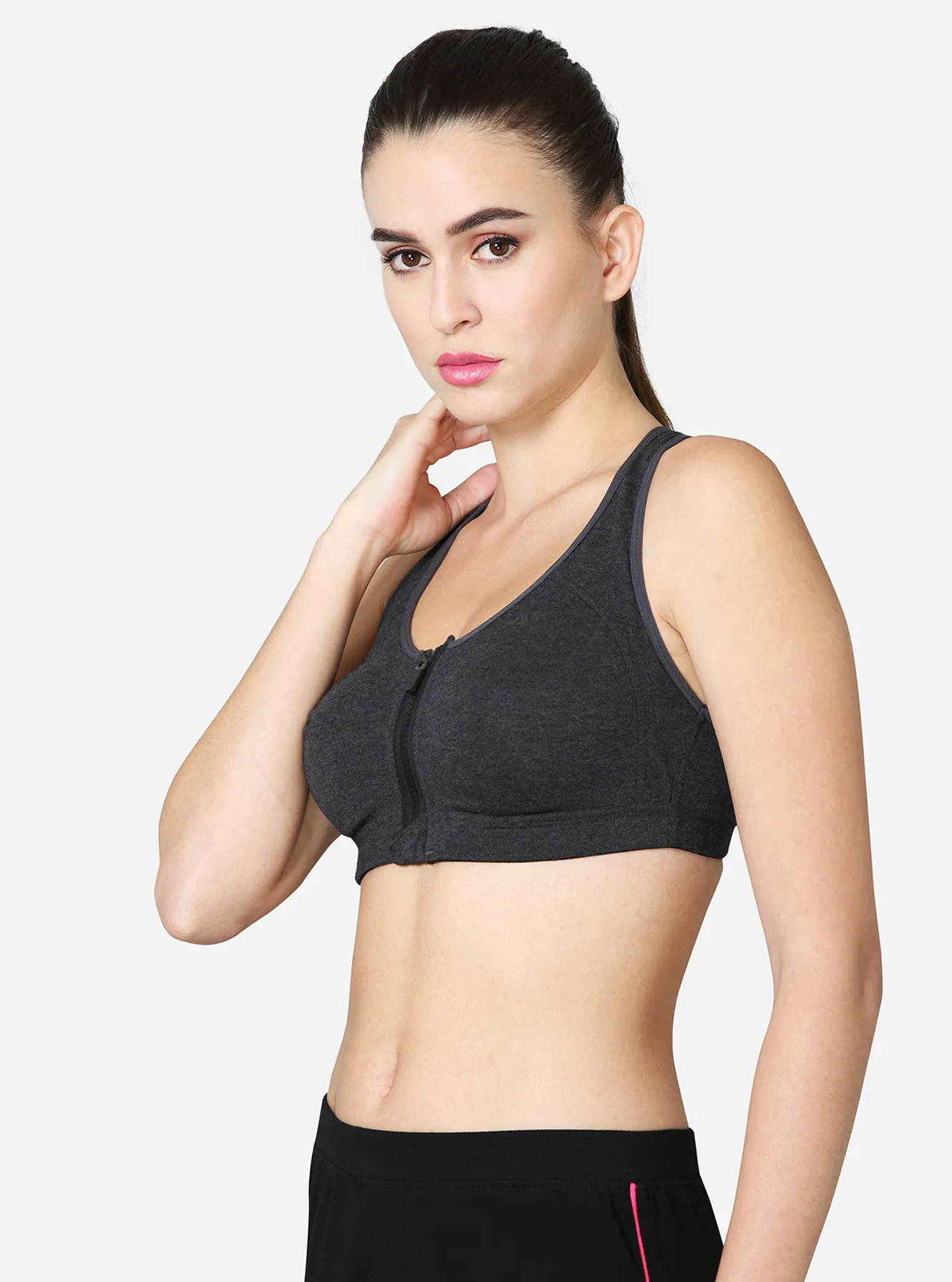 Low Impact Sports Bra with Removable Cookie Pads and Racer
