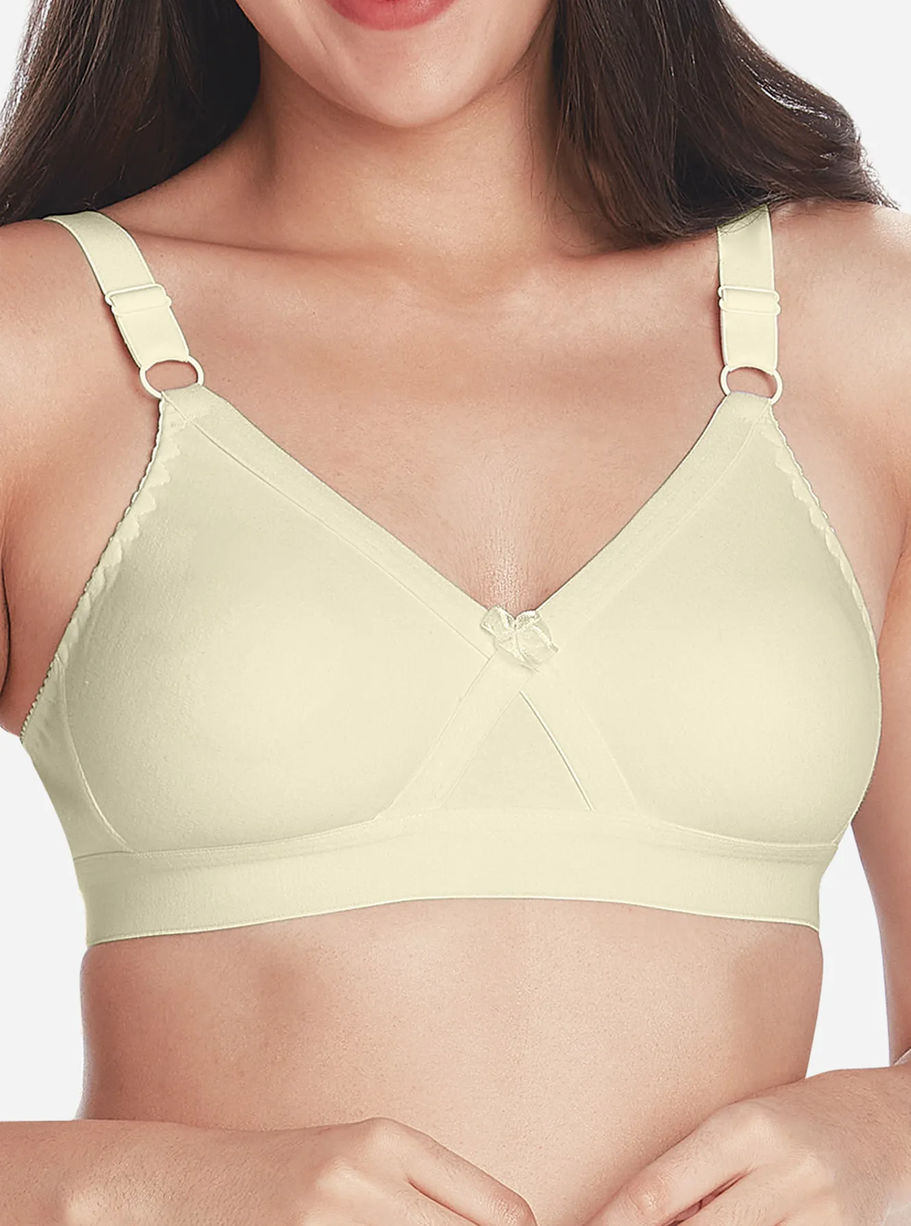 Full front coverage cross over plus size bra