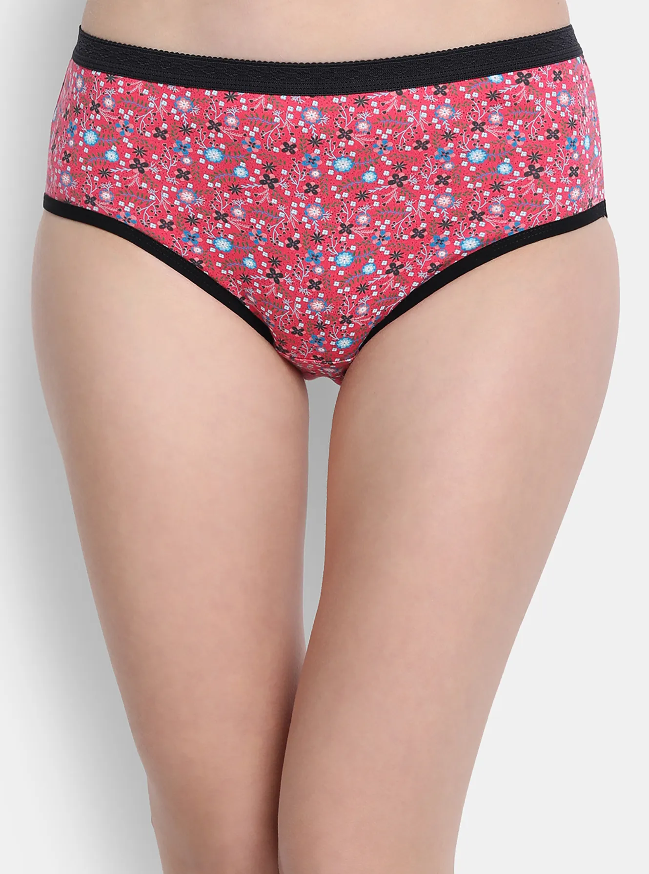 Low rise printed panty with outer elastic waistband - Pack of 3