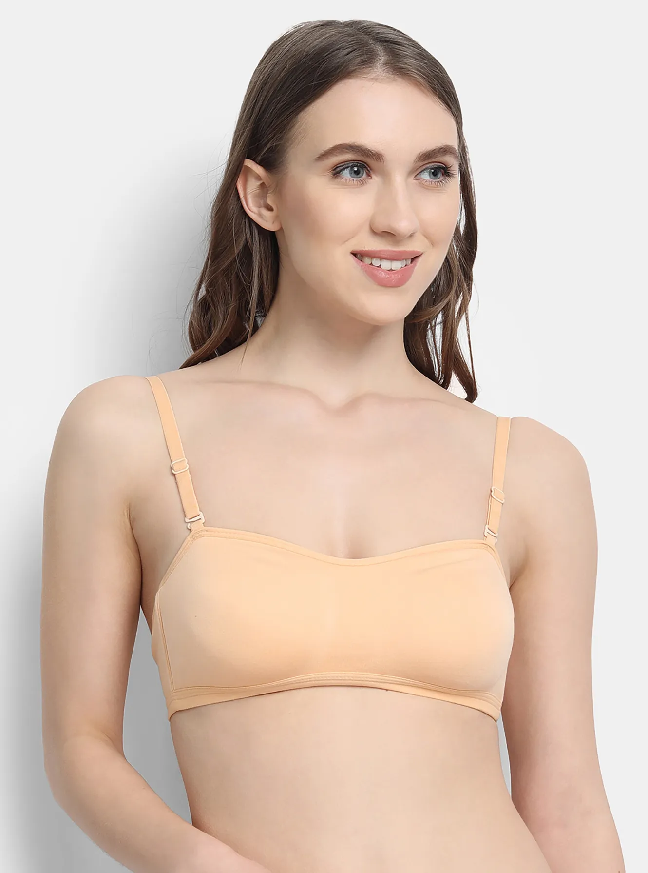 Double layered moulded crop top bra with additional transparent strap., Buy Mens & Kids Innerwear