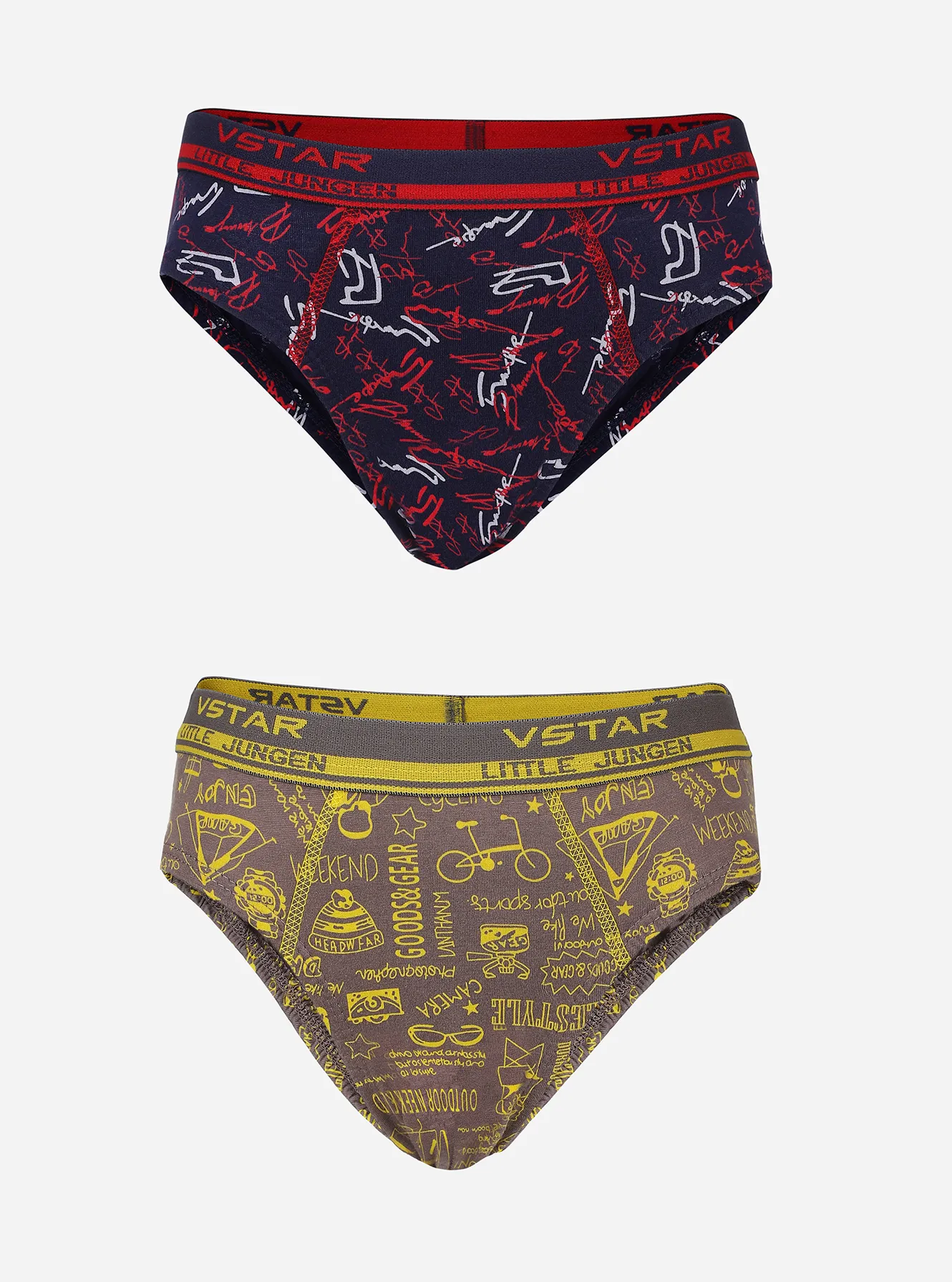 Premium combed cotton French cut printed brief- Pack of 2
