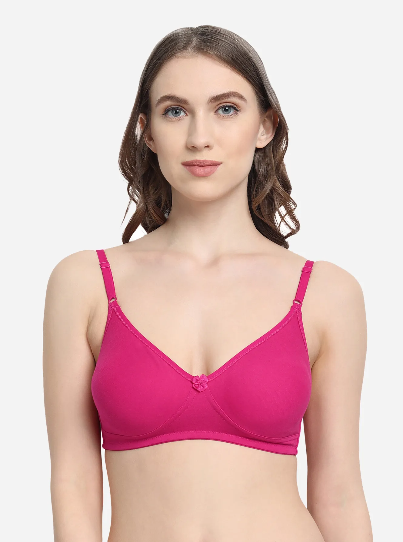 Non padded double layered bra with full coverage on the centre