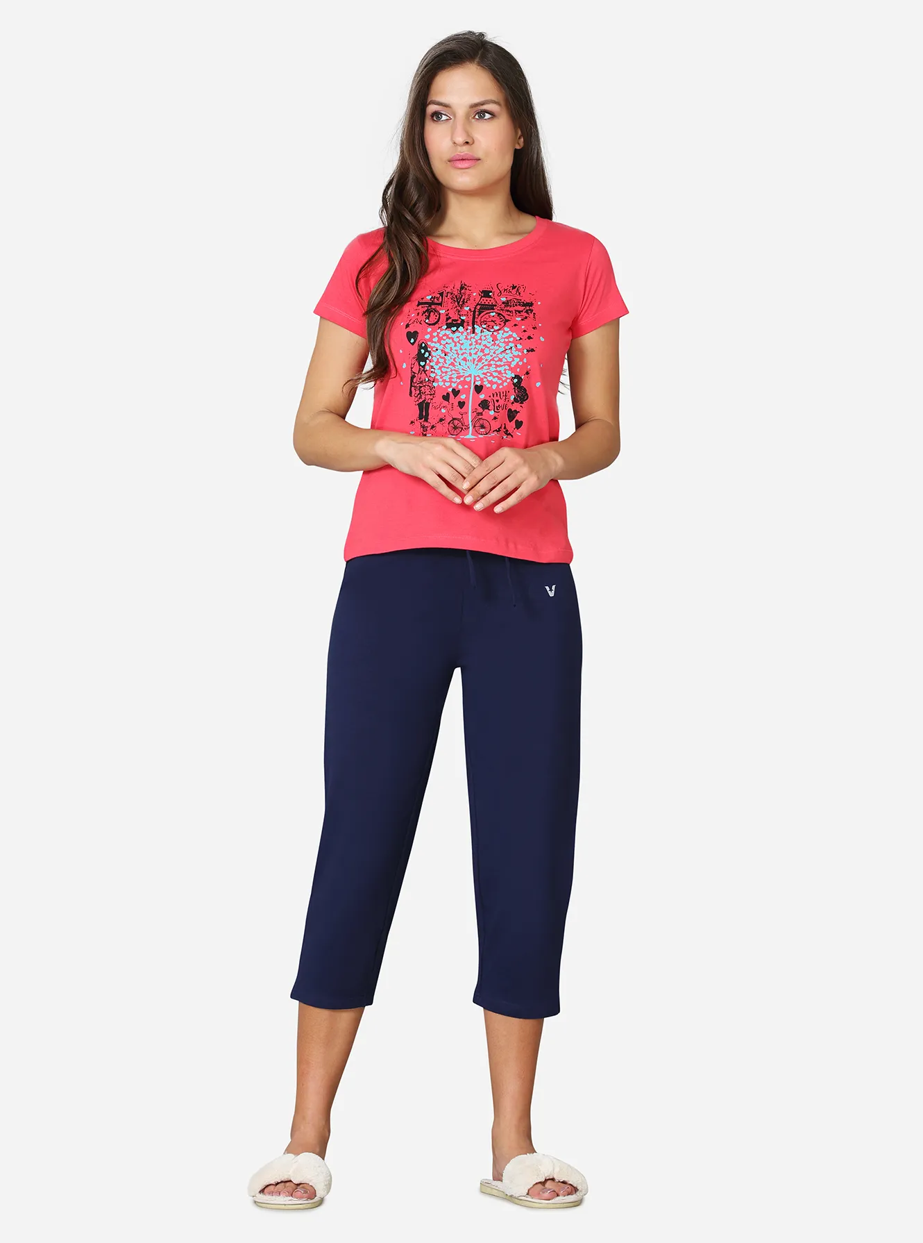 Cotton Capri for Women  34 Length Casual Loungewear Pajama Pant for Women