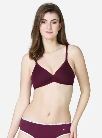 Buy V-Star Ladies Solid Dark Purple Bra Online - Lulu Hypermarket India