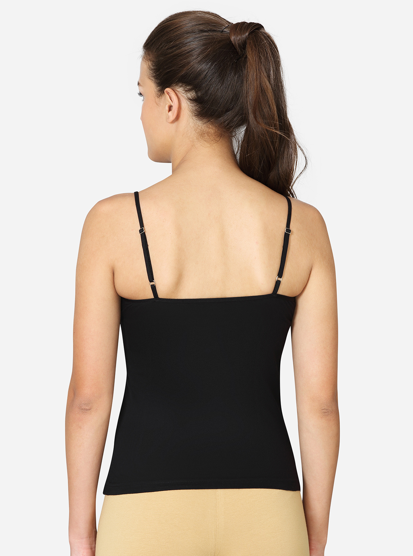 Buy Deep neckline moden fit cotton camisole with adjustable straps