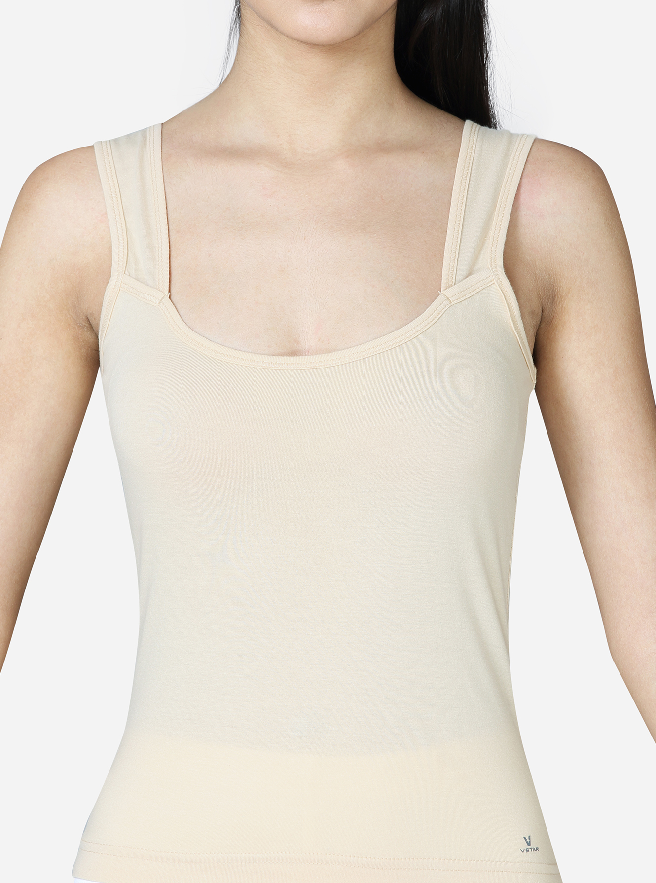 Short length camisole with deep neckline & contoured armhole