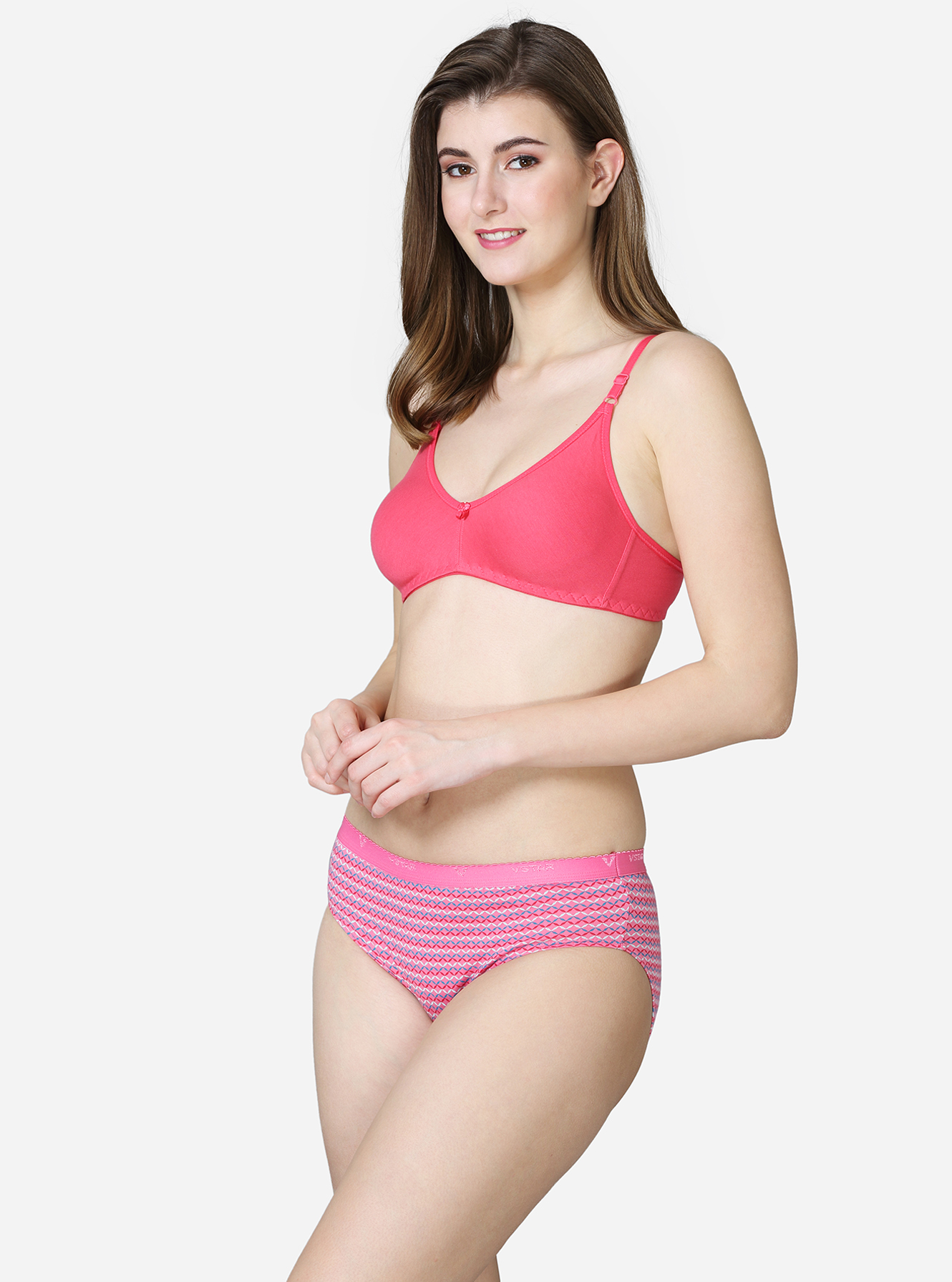 Buy Printed hipster cut panty with contast waistband - Multi Color