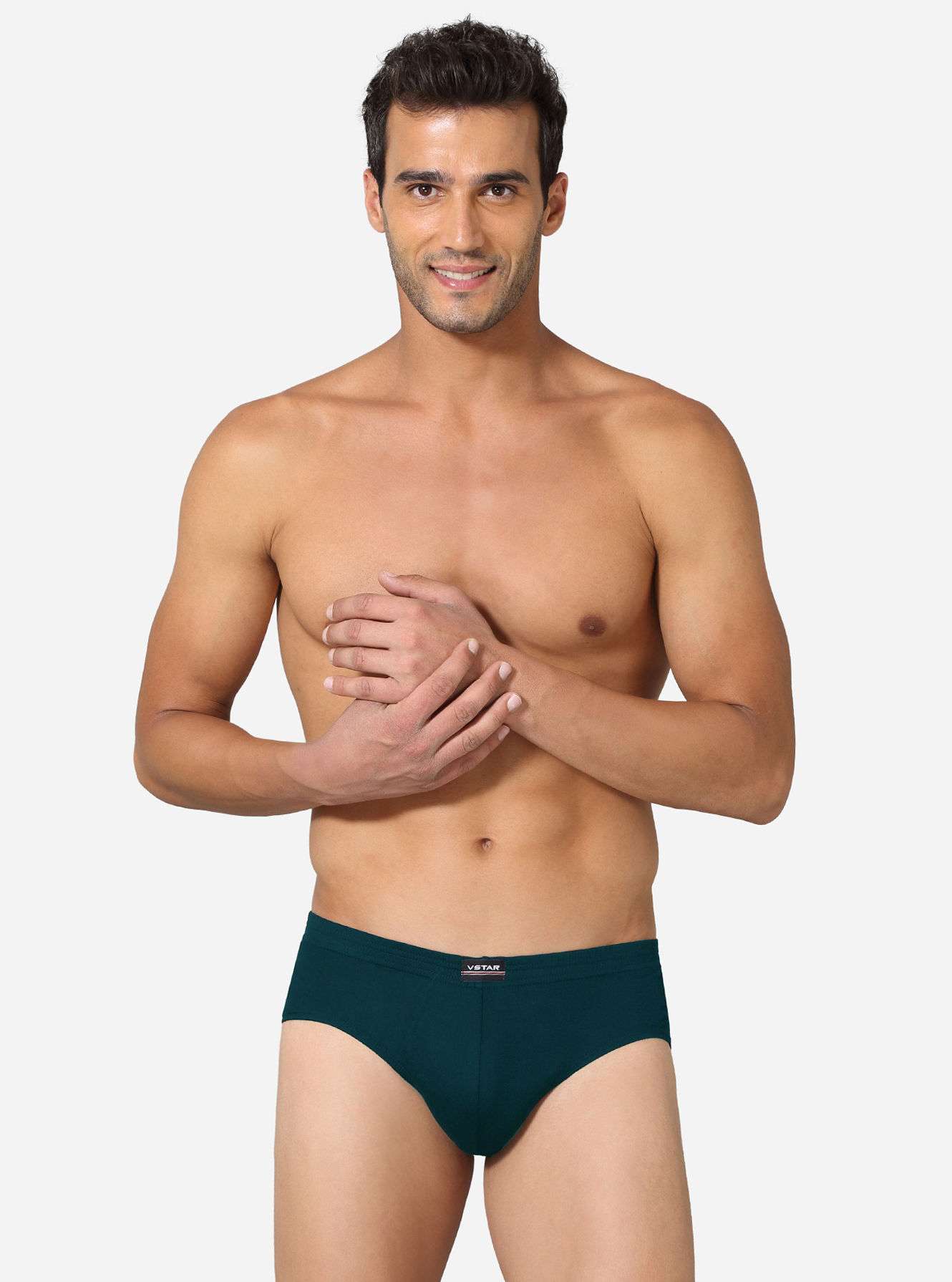 Premium combed cotton brief with square cut styling & concealed
